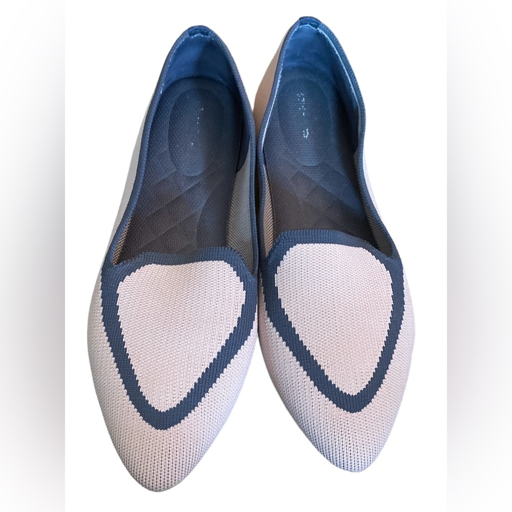 Birdies Blue and Cream Flats